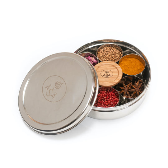 Masala Dabba, Krydderiboks (Rustfrit stål)